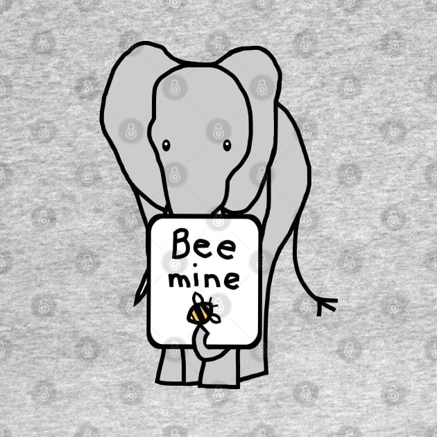 Elephant says Bee Mine On Valentines Day by ellenhenryart